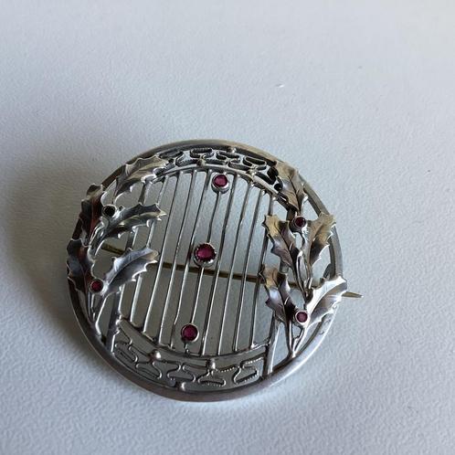 Schitterende Franse Belle Epoque Broche Zilver & Robijnen, Sieraden, Tassen en Uiterlijk, Antieke sieraden, Broche, Zilver, Ophalen of Verzenden