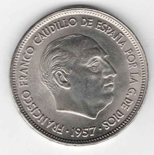 25-792 Spanje 25 peseta 1957(69), Postzegels en Munten, Munten | Europa | Niet-Euromunten, Losse munt, Overige landen, Verzenden