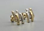 Gouden Vintage bi-color design oorbellen diamanten. 2025/825, ., Ophalen of Verzenden, Zo goed als nieuw, .