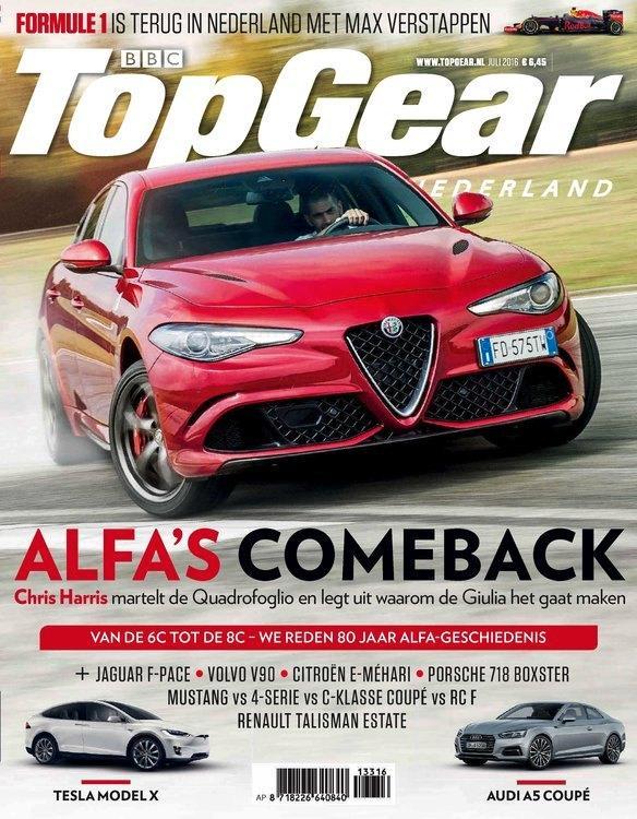 Topgear 133 2016 ( NL ): Alfa Romeo - Lexus RC - Porsche 718, Boeken, Auto's | Folders en Tijdschriften, Gelezen, Algemeen, Ophalen of Verzenden