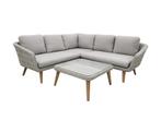 Hoek Loungeset Mira | 3-delig | White Grey | Acacia & Wicker, 4 zitplaatsen, Bank, Nieuw, Loungeset