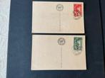 2 kaarten frankrijk speciaal stempel, Postzegels en Munten, Postzegels | Europa | Frankrijk, Ophalen of Verzenden, Gestempeld