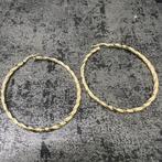 14k gouden oorbellen creolen wokkels versace, Ophalen of Verzenden, Zo goed als nieuw, Goud