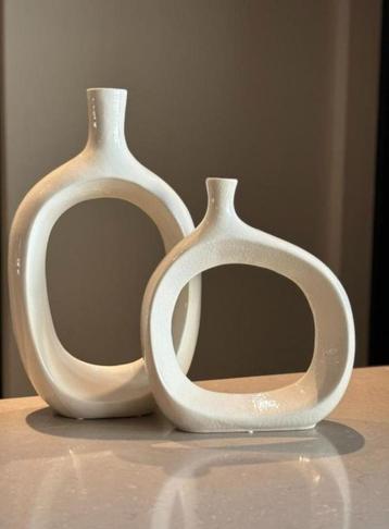 Lifestyle Home - Set Vazen Marley - 27x8x31 - 24x9x41 - Wit beschikbaar voor biedingen