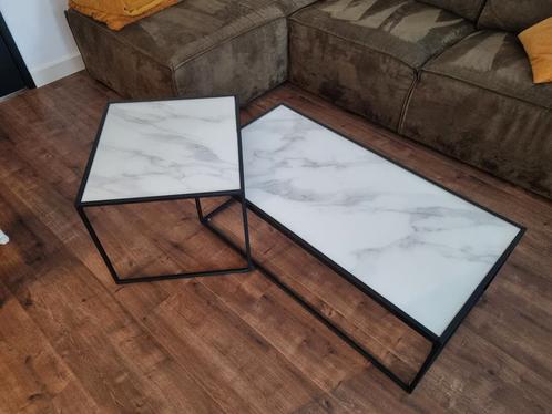 Salontafel marmer, Huis en Inrichting, Tafels | Salontafels, Zo goed als nieuw, Minder dan 50 cm, 50 tot 100 cm, Rechthoekig, Ophalen