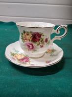 kop en schotel royal canterbury bloemen, Antiek en Kunst, Antiek | Servies los, Ophalen of Verzenden