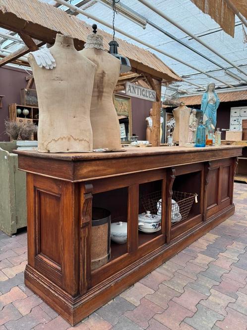 XL Toonbank, vakken, kleppen, panelen, patina, ornamenten, Antiek en Kunst, Curiosa en Brocante, Ophalen