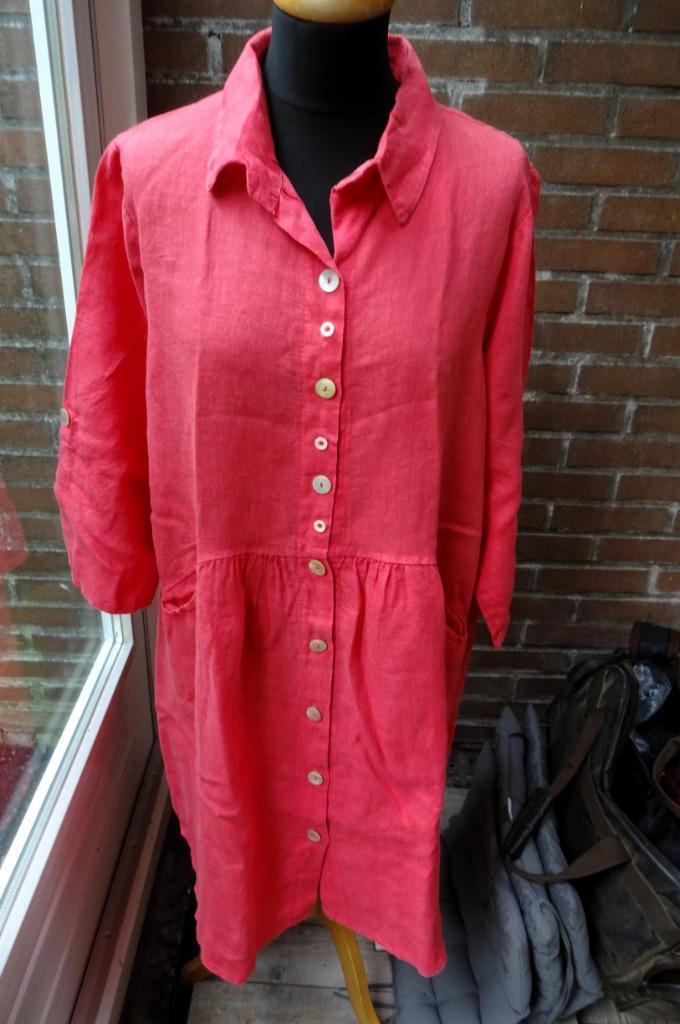 Oud roze 100% linnen Paprika jurk/tuniek maat XL, Kleding | Dames, Blouses en Tunieken, Gedragen, Maat 38/40 (M), Rood, Verzenden