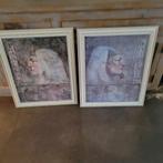 2 lijsten met prints Cleopatra en Ramses, Gebruikt, 50 tot 75 cm, Ophalen of Verzenden, Print