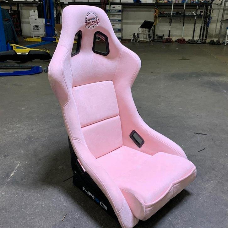 NRG Prisma Kuipstoel sportstoel stoel Roze alcantara, Auto diversen, Tuning en Styling, Ophalen of Verzenden