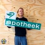 Vintage Apotheek Licht Reclamebord (geen verlichting+schade), Reclamebord, Gebruikt, ., Ophalen of Verzenden