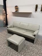 Nieuwstaat Leolux Bora Beta 3 zits Bank Leer Design Poef, Leolux, Ophalen of Verzenden, Rechte bank, 200 tot 250 cm