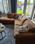 Bank Cognac 260(b) x 90(d) x 2.25(l), Huis en Inrichting, Banken | Bankstellen, Ophalen, 250 tot 300 cm, Gebruikt, Hoekbank