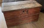 Oude houten dekenkist met lade, Ophalen, Gebruikt, 100 tot 150 cm, 50 tot 75 cm