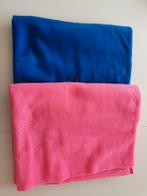 2 lappen fleece  60 x 150 blauw en roze, 200 cm of meer, Nieuw, Blauw, Polyester