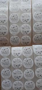 Nr. 8 :   90 zwart witte thank you stickers 2,5 cm., Ophalen of Verzenden, Nieuw, Meerdere stickers