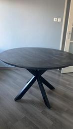Ronde Zwarte Eettafel, Huis en Inrichting, Tafels | Eettafels, Ophalen, 100 tot 150 cm, Rond, Zo goed als nieuw