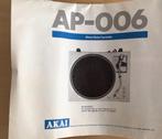 Handleiding Akai AP-006, Ophalen of Verzenden, Zo goed als nieuw, Platenspeler-onderdeel, Akai