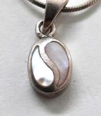 Zilveren yin en yang hanger met parelmoer, met ketting 925 I, Ophalen, Zo goed als nieuw, Zilver, Zilver
