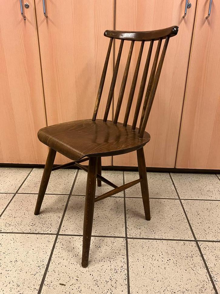 Vintage Houten Spijlenstoel C.T.C., Huis en Inrichting, Stoelen, Gebruikt, Eén, Hout, Bruin, Ophalen of Verzenden