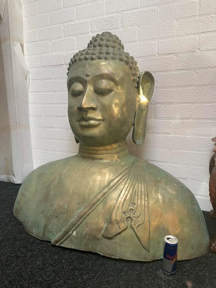 Zeer grote Bronzen boedha XL, Huis en Inrichting, Woonaccessoires | Boeddhabeelden, Zo goed als nieuw, Ophalen