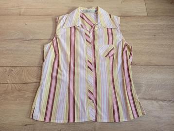 GORDION gekleurde gestreept mouwloze blouse maat XL ~ HB0001 beschikbaar voor biedingen