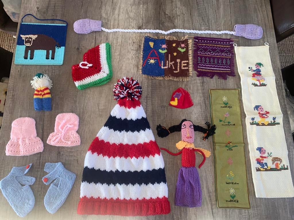 Diverse vintage handgemaakte spullen, Ophalen of Verzenden, Gebruikt, Knutselwerk