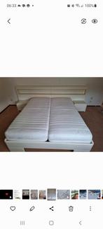 Auping 2 persoonsbed wit met nachtkastjes, achterwand+stoel, 160 cm, Gebruikt, Ophalen of Verzenden, Wit