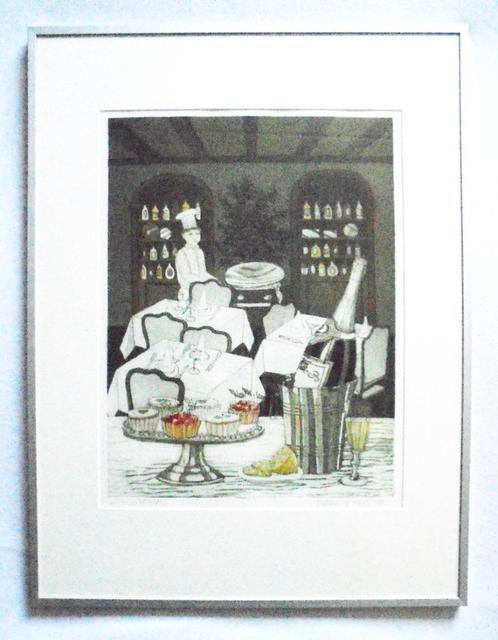 Laetitia de Haas. 'A la Carte".Prachtige ingelijste zeefdruk, Antiek en Kunst, Kunst | Schilderijen | Klassiek, Ophalen