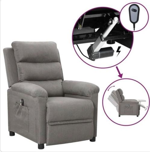 Elektrische Relaxfauteuil Grijs, Huis en Inrichting, Fauteuils, Nieuw, Stof, 75 tot 100 cm, 75 tot 100 cm, Ophalen of Verzenden
