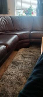 Bruine leren hoekbank - 3-delig, Ophalen, Gebruikt, Hoekbank, Leer