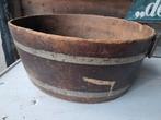 Oude houten emmer met handvat, Antiek en Kunst, Curiosa en Brocante, Ophalen of Verzenden