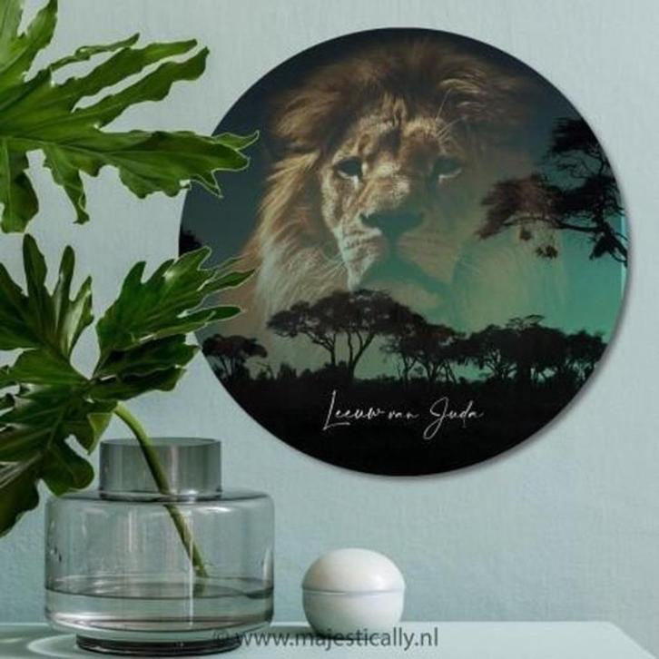 Muurcirkel  Leeuw van Juda, Huis en Inrichting, Woonaccessoires | Schilderijen, Tekeningen en Foto's, Zo goed als nieuw, Schilderij