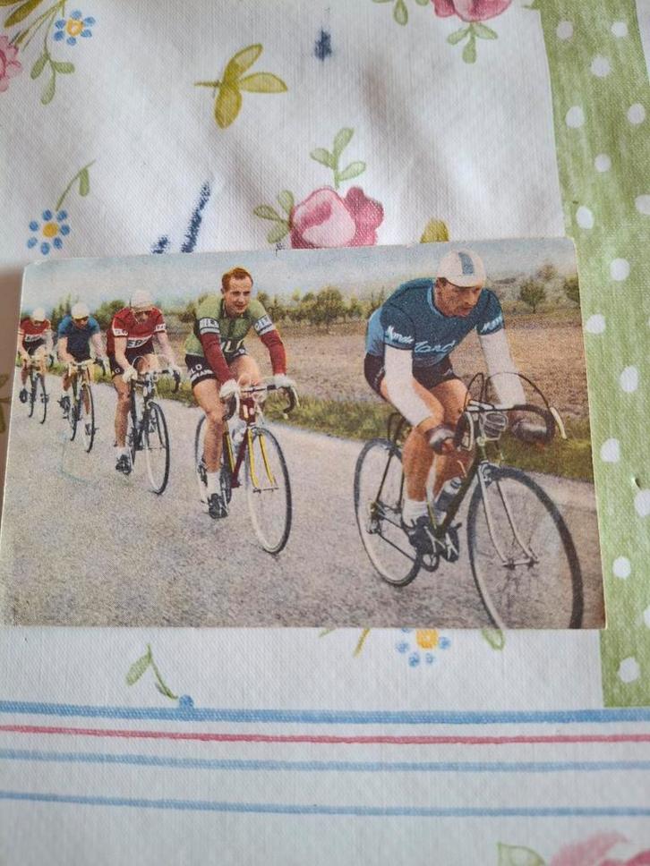 Vintage Wielrennen Prentkaart Blue Band, Boeken, Sportboeken, Gelezen, Lopen en Fietsen, Ophalen of Verzenden