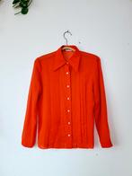 Vintage 70s licht doorschijnende ruffle blouse S/M, Maat 42/44 (L), Vintage, Ophalen of Verzenden, Zo goed als nieuw