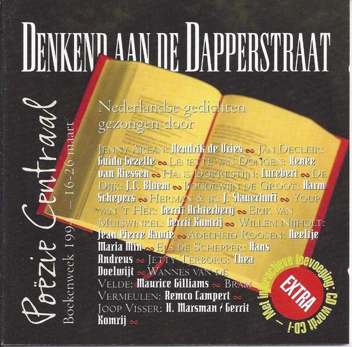 Denkend aan de Dapperstraat, - Poëzie Centraal - CD bijna ni, Cd's en Dvd's, Cd's | Nederlandstalig, Zo goed als nieuw, Levenslied of Smartlap