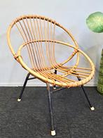 Vintage rotan rohé Noordwolde jaren 50/60 Midcentury chair, Midcentury retro vintage jaren 50/60/70, Gebruikt, Ophalen of Verzenden