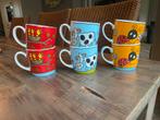 Set van 6 vrolijke mokken van Babette Harms, Ophalen, Gebruikt