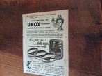 Advertentie van Unox pick ups 1952, Ophalen of Verzenden, Gebruikt, Overige typen