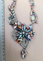 Handgemaakte schitterende Tsjechisch glas ketting UNIEK, Overige materialen, Verstelbaar, Overige kleuren, Ophalen of Verzenden