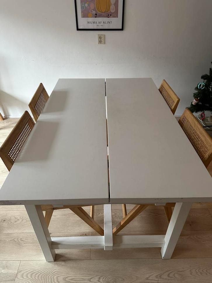 Uitschuifbare tafel IKEA Nordviken, wit, 1.52/2.23!, Huis en Inrichting, Tafels | Eettafels, Gebruikt, 50 tot 100 cm, 200 cm of meer