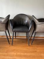 3x lederen eetkamerstoelen merk Label, Gebruikt, Overige kleuren, Drie, Hout
