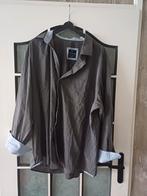 Donkergrijs met lichtblauw overhemd / blouse, maat 3XL, Blauw, Ophalen of Verzenden, Zo goed als nieuw, Overige halswijdtes