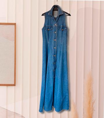 Echte vintage wijde (!) lange denimjurk maat S/M beschikbaar voor biedingen