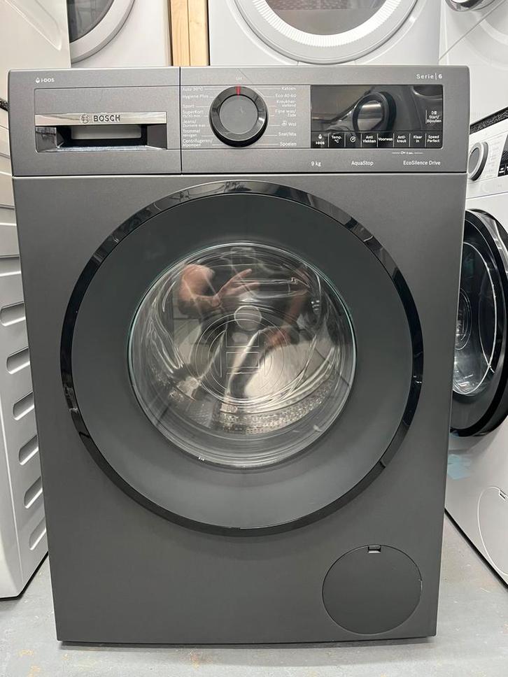 Bosch serie 6 zwarte wasmachine 9KG i-Dos 2024, Witgoed en Apparatuur, Wasmachines, Zo goed als nieuw, Voorlader, 8 tot 10 kg