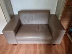 Taupe leren loveseat - Goede staat!, Huis en Inrichting, Ophalen, Gebruikt, Modern, Leer