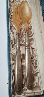 Antiek slacouvert zilver met hoorn ca 1939, Antiek en Kunst, Antiek | Bestek, Ophalen of Verzenden