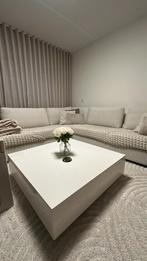 Moderne witte salontafel, Huis en Inrichting, Kunststof, 100 tot 150 cm, Vierkant, Ophalen of Verzenden