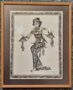 Prent Balinese danseres., Antiek en Kunst, Verzenden