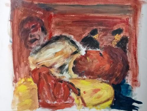 Naar Max Beckmann gouache 20e eeuw, Antiek en Kunst, Kunst | Schilderijen | Modern, Verzenden